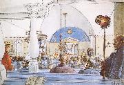 Carl Larsson At Church Sweden oil painting artist
